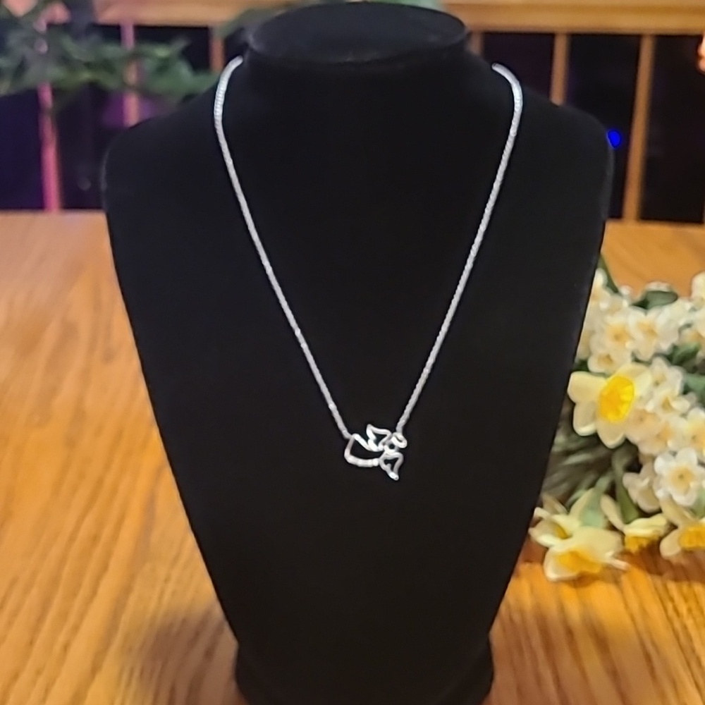 Cubic Zirconia Angel Necklace - Picture 3 of 9